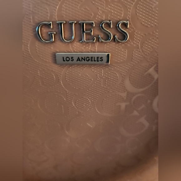 GUESS Dixon Dusty Mauve Logo Debossed Satchel Hanbag - Picture 7 of 9